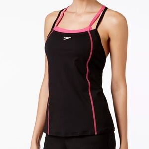 Speedo woman’s pink black tank top size 8 NWT